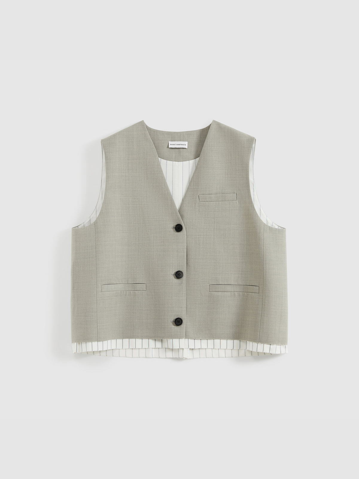 Frayed Hem Paneled Vest