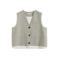 Frayed Hem Paneled Vest