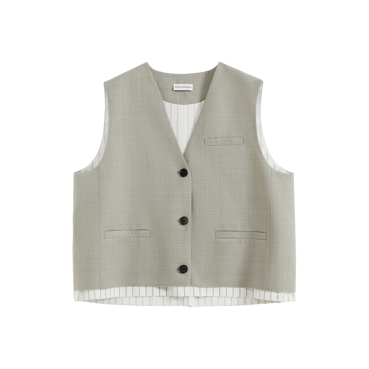 Frayed Hem Paneled Vest