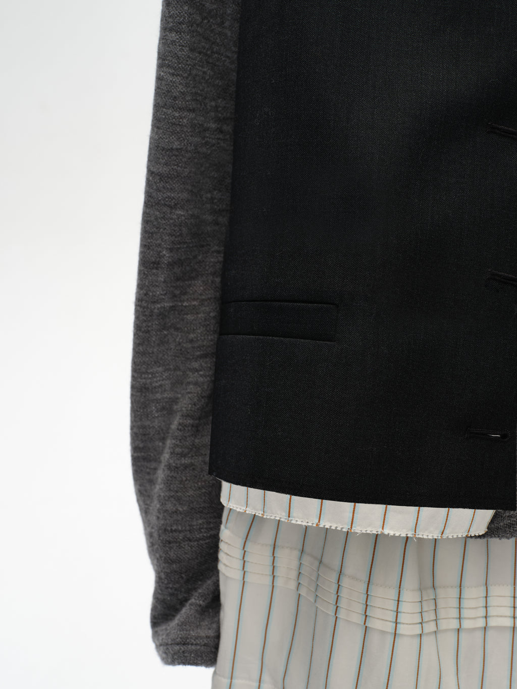 Frayed Hem Paneled Vest