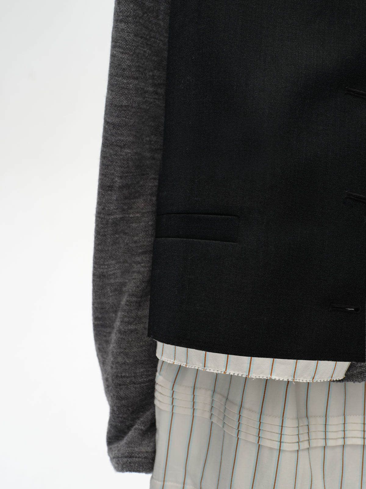 Frayed Hem Paneled Vest