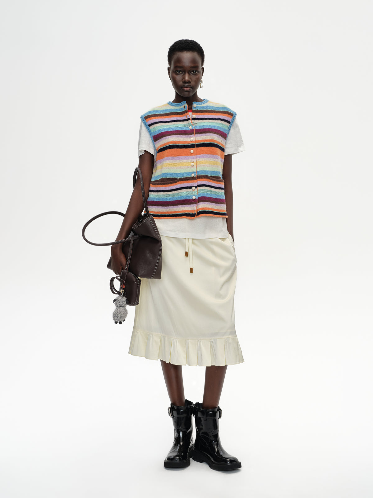 Colorful Striped Knit Vest