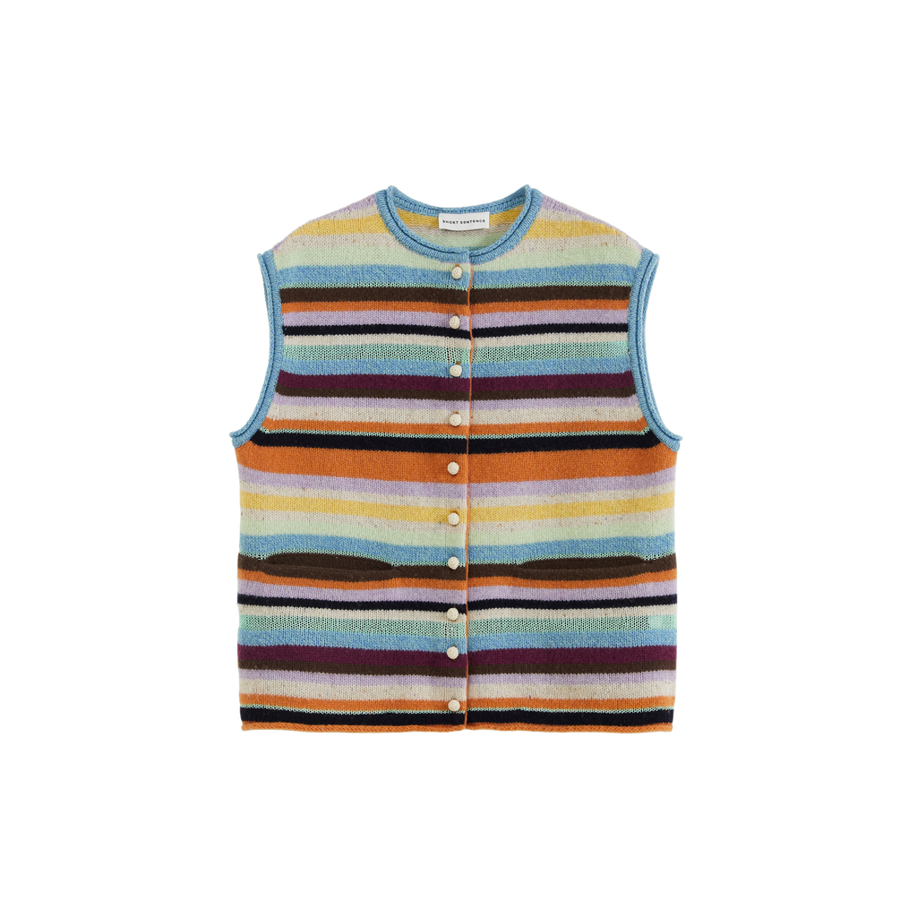 Colorful Striped Knit Vest