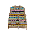 Color-Striped Textured Knit Vest