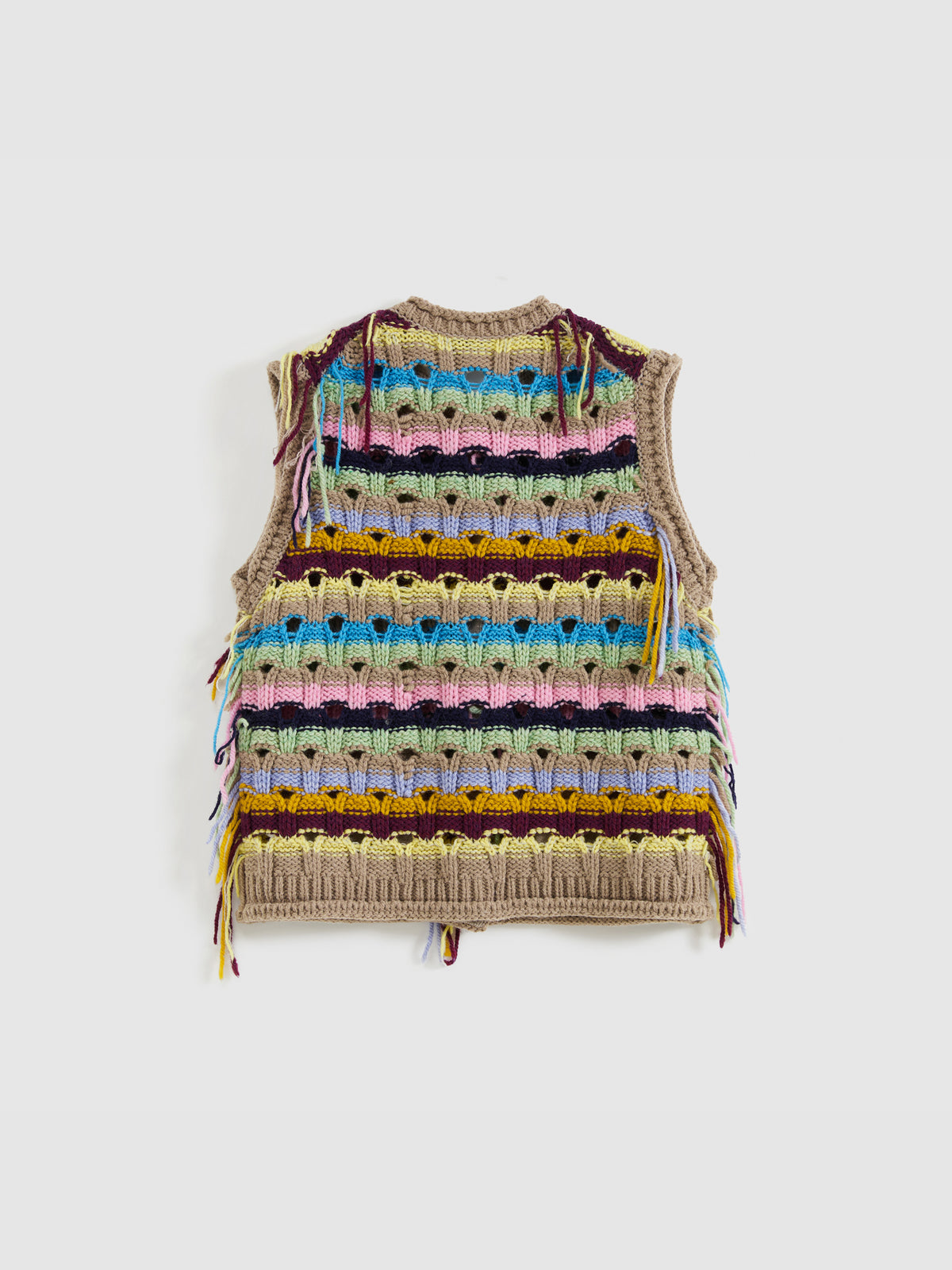 Color-Striped Textured Knit Vest