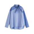 Tie‑Neck Colorblock Shirt