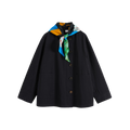 Scarf Collar Cropped Trench Coat