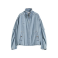 Ruffled Collar Tencel Denim Jacket