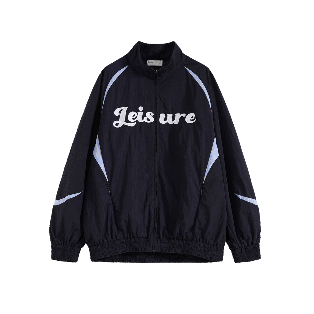 Lettering Embroidered Nylon Jacket