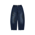 Curved Hem Denim Trousers