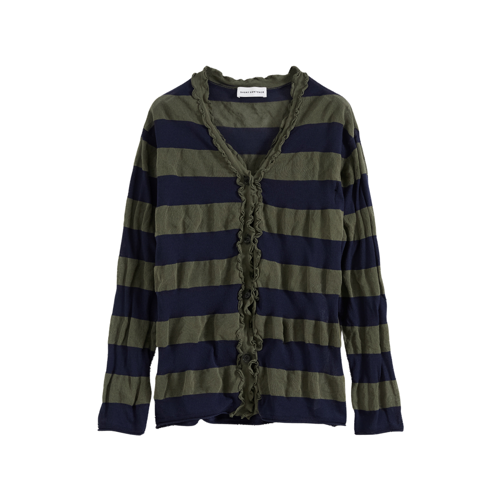 Crinkle Striped Cardigan
