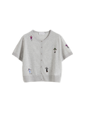 Figure Motif Embroidered Cardigan