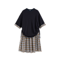 Plaid Patchwork Pleated Dress