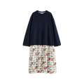 Car‑Print Paneled Dress