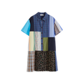 Color-blocked Short-sleeve Shirtdress