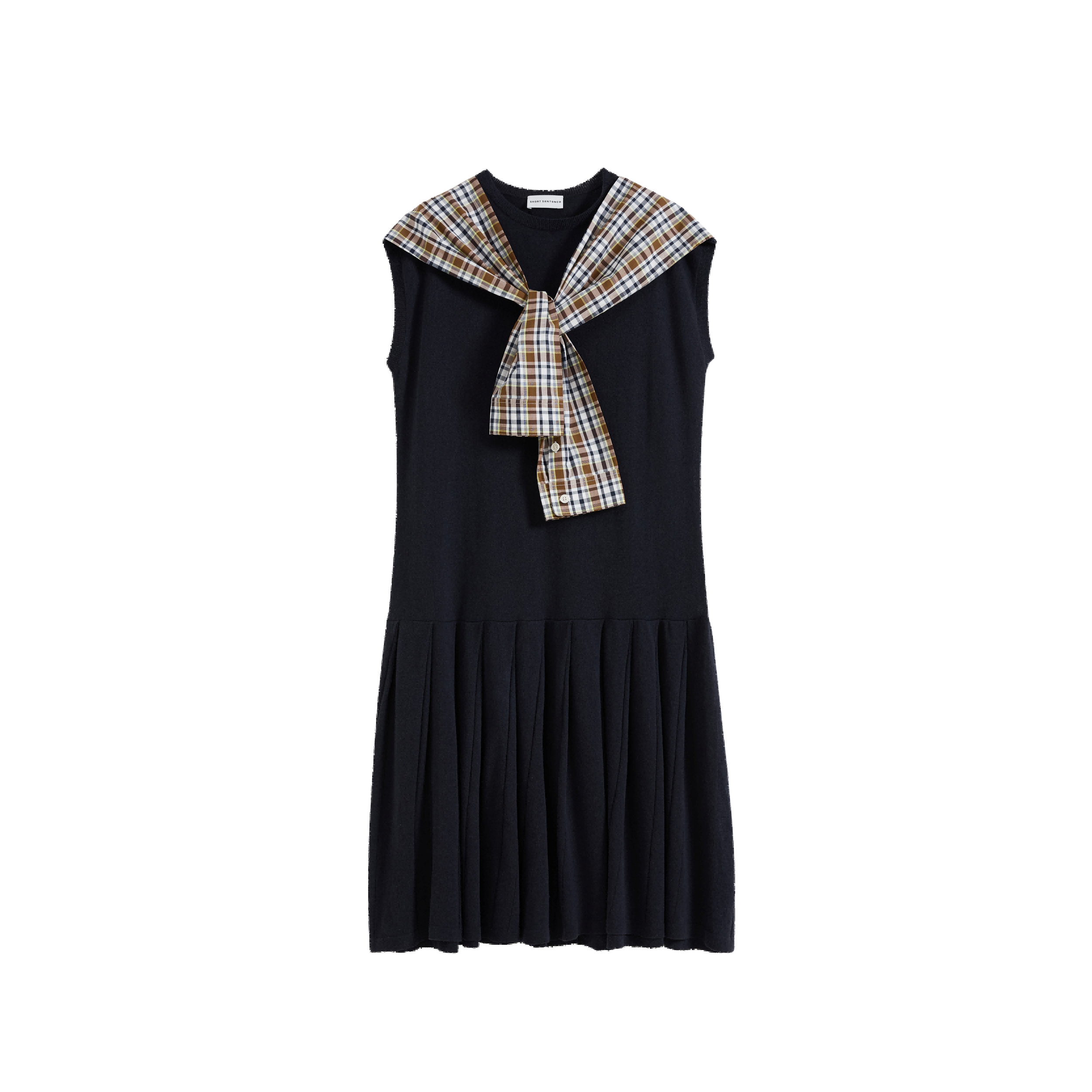 Shawl Collar Sleeveless Knit Dress