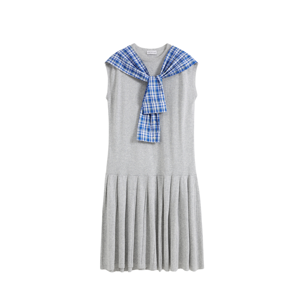 Shawl Collar Sleeveless Knit Dress