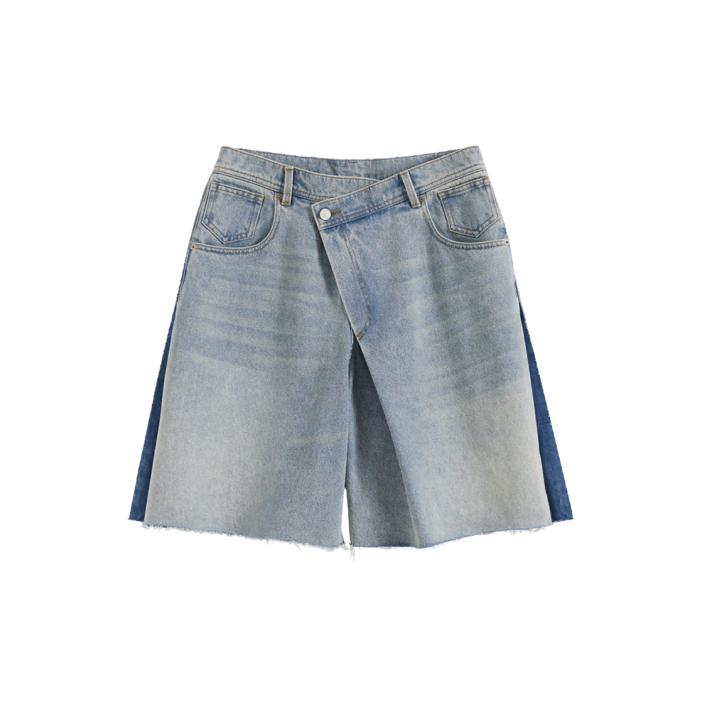 Side Panel Denim Shorts