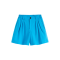 Pleated Elastic-waist Shorts