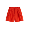 Pleated Elastic-waist Shorts