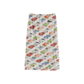 Crinkled Car‑Print Skirt