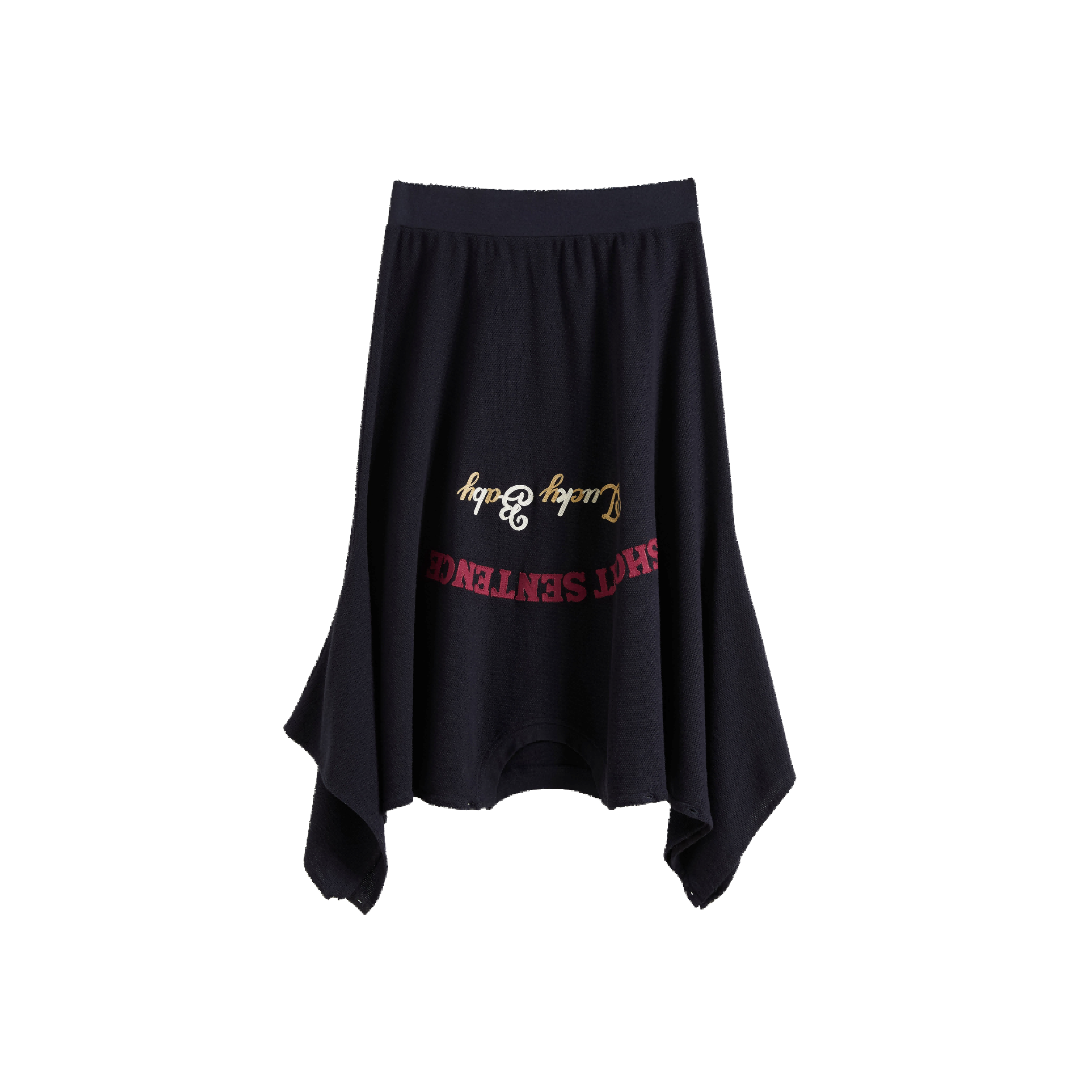 Deconstructed T-shirt Embroidered Skirt