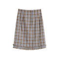 Ruffled Hem Plaid Skirt