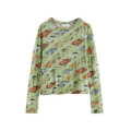 Crinkled Car-Print Shirt