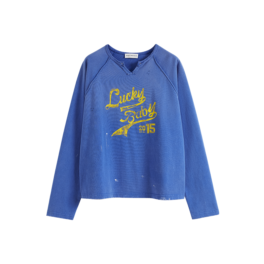 Retro Print Raglan T‑Shirt