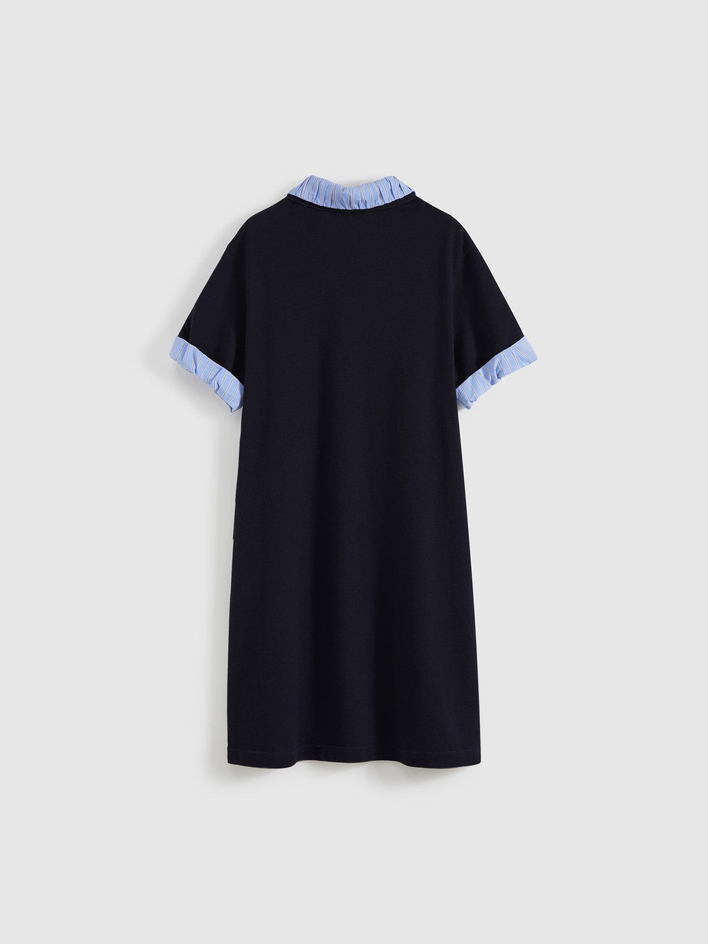 Patchwork Pleated Polo Minidress - 8