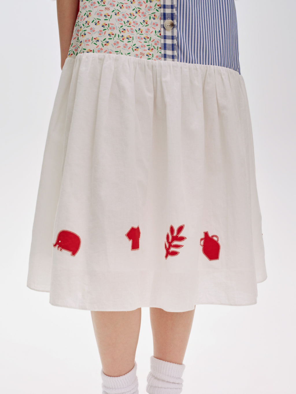 Multicolor Patchwork Shirt Dress - 6