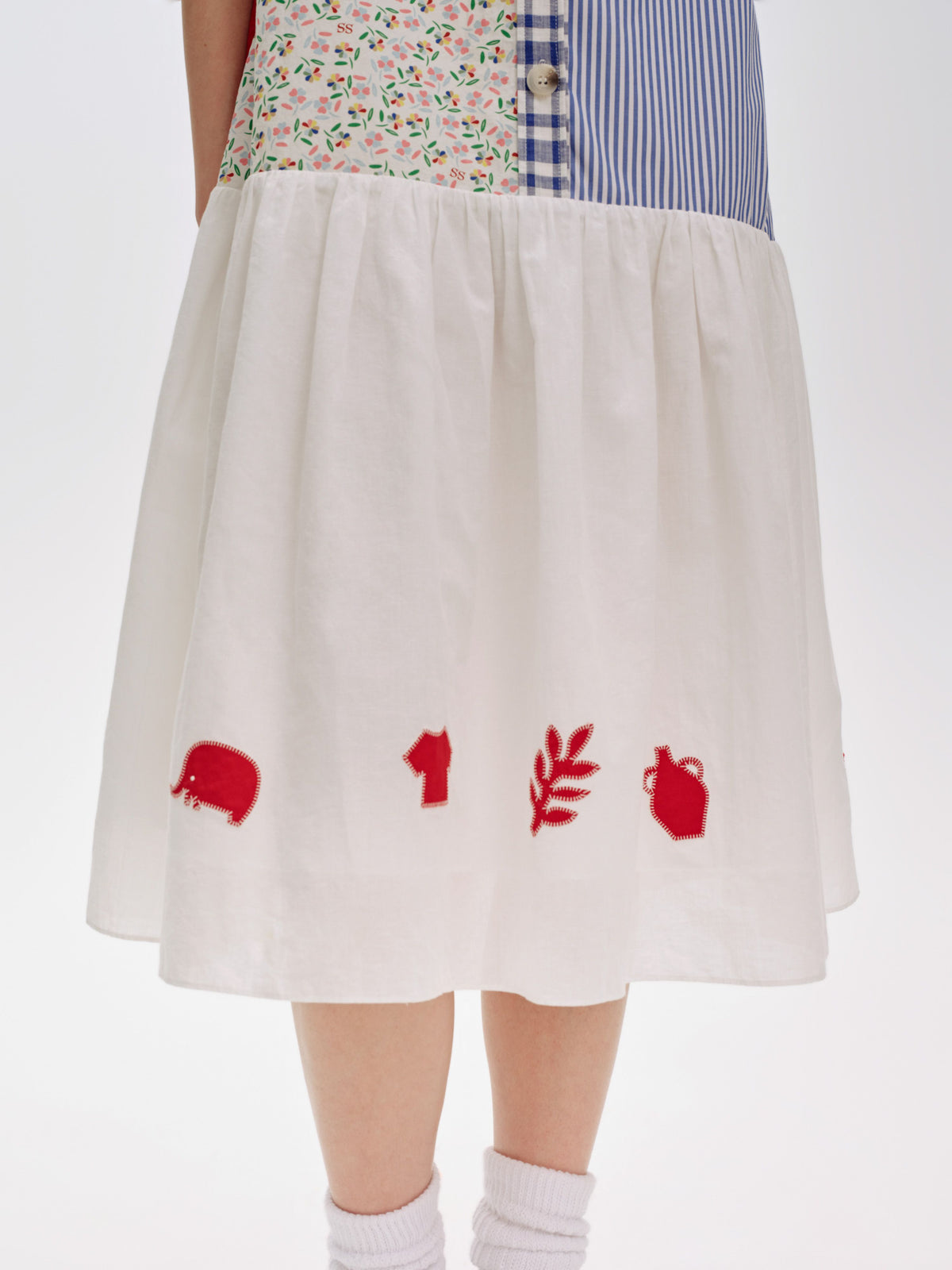 Multicolor Patchwork Shirt Dress - 6