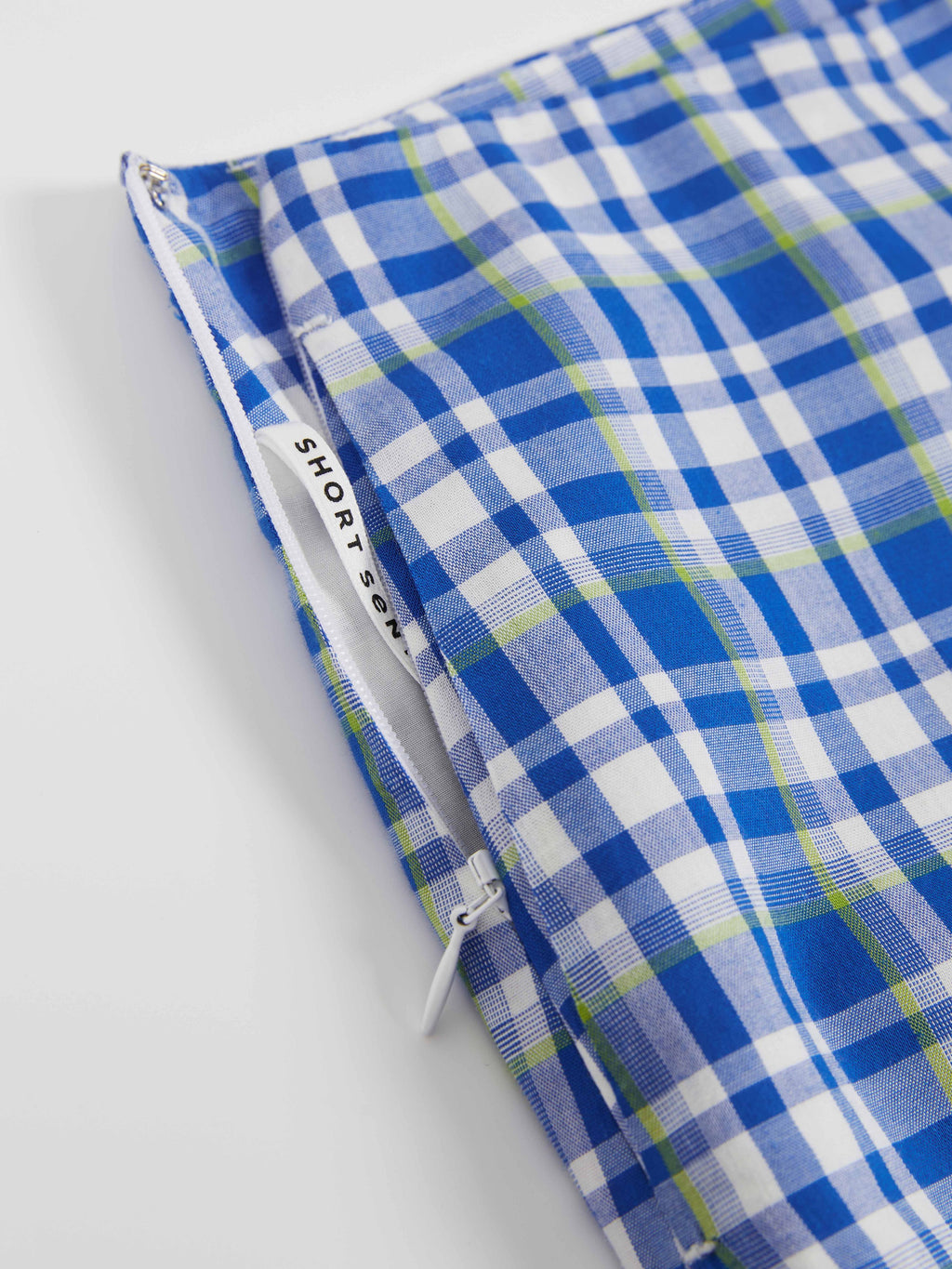 Ruffled Hem Plaid Skirt - 8