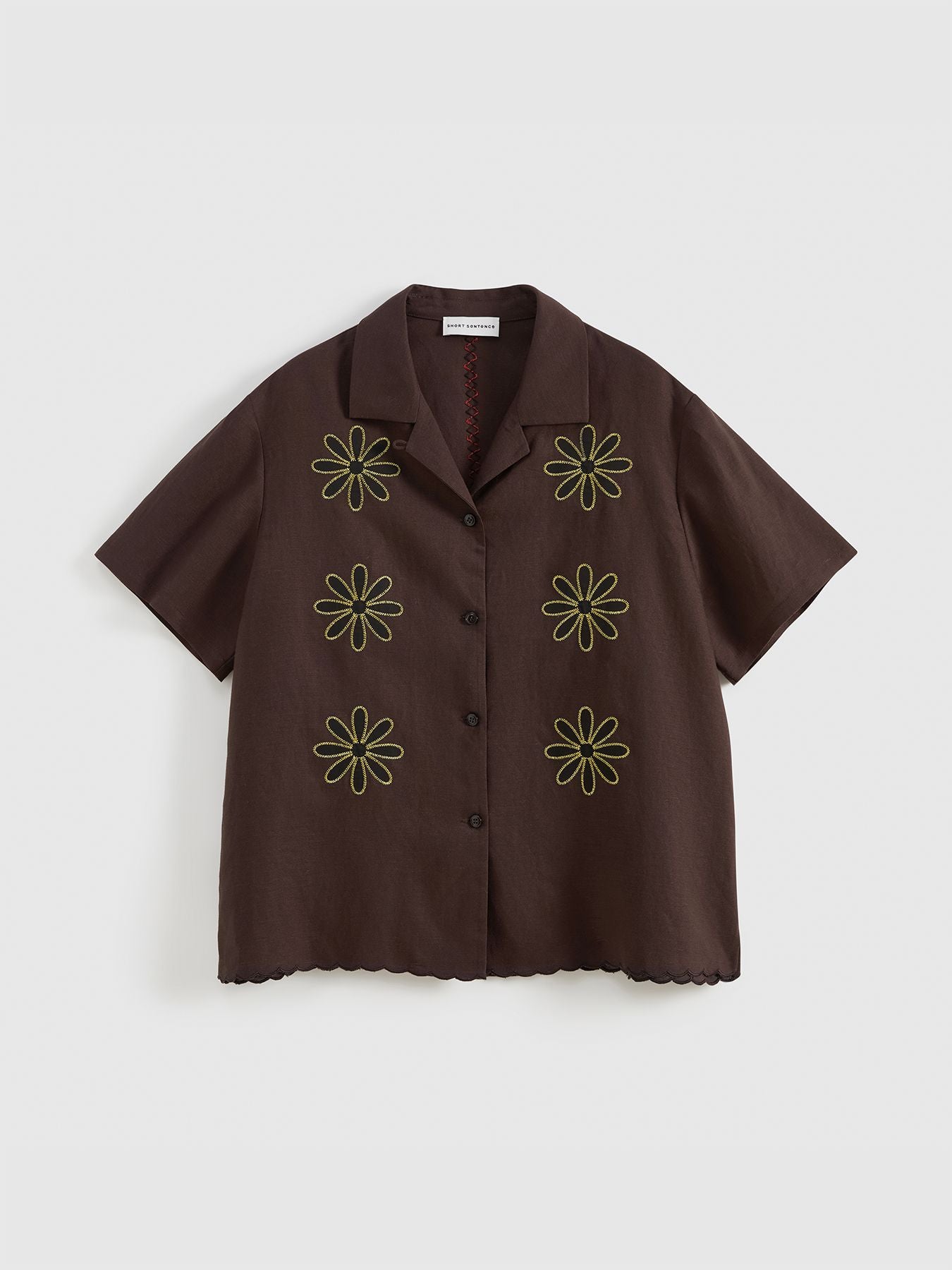 Floral Applique Embroidered Shirt - 6