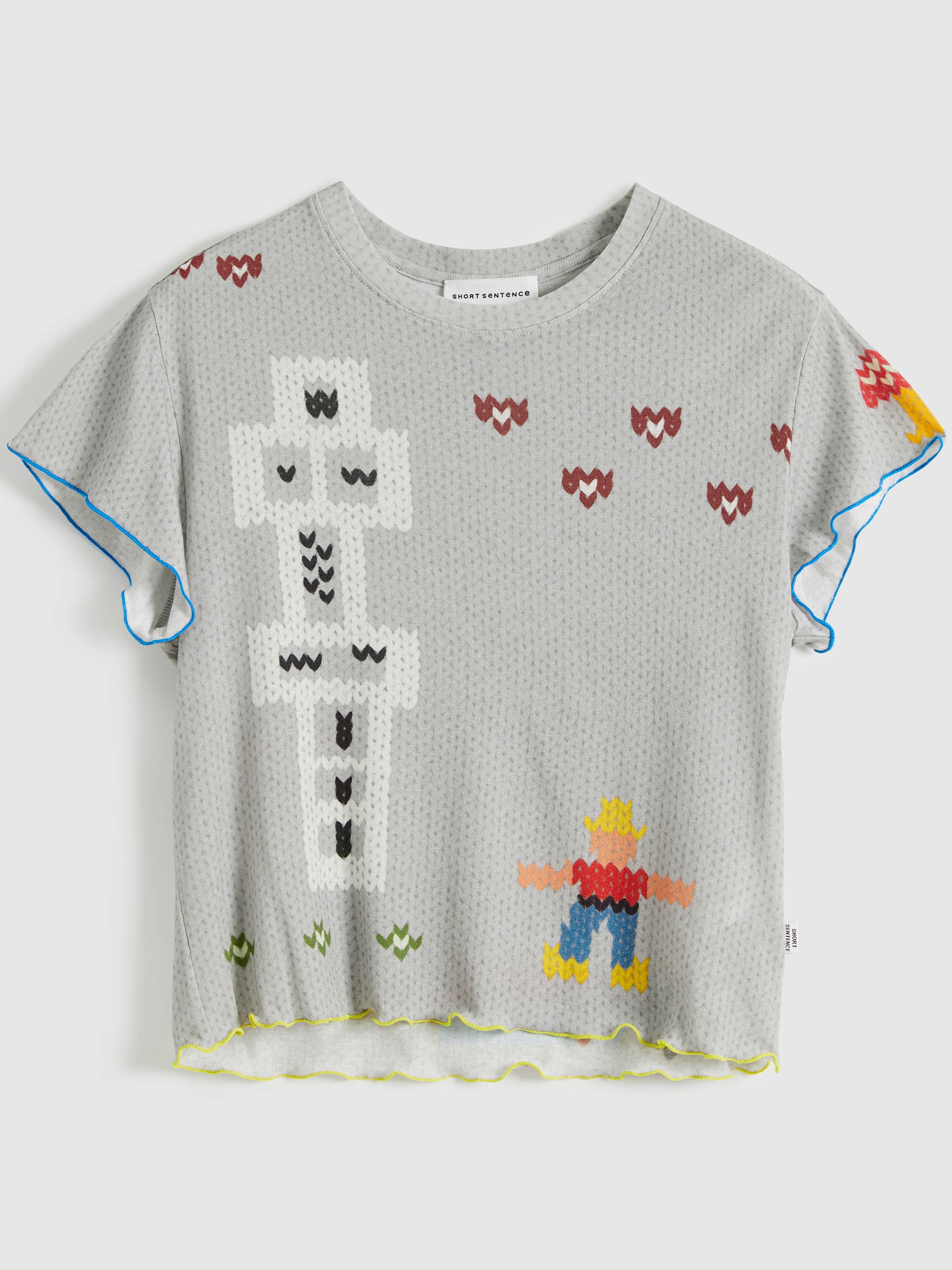 Faux Sweater Print Slim-Fit T-Shirt - 4