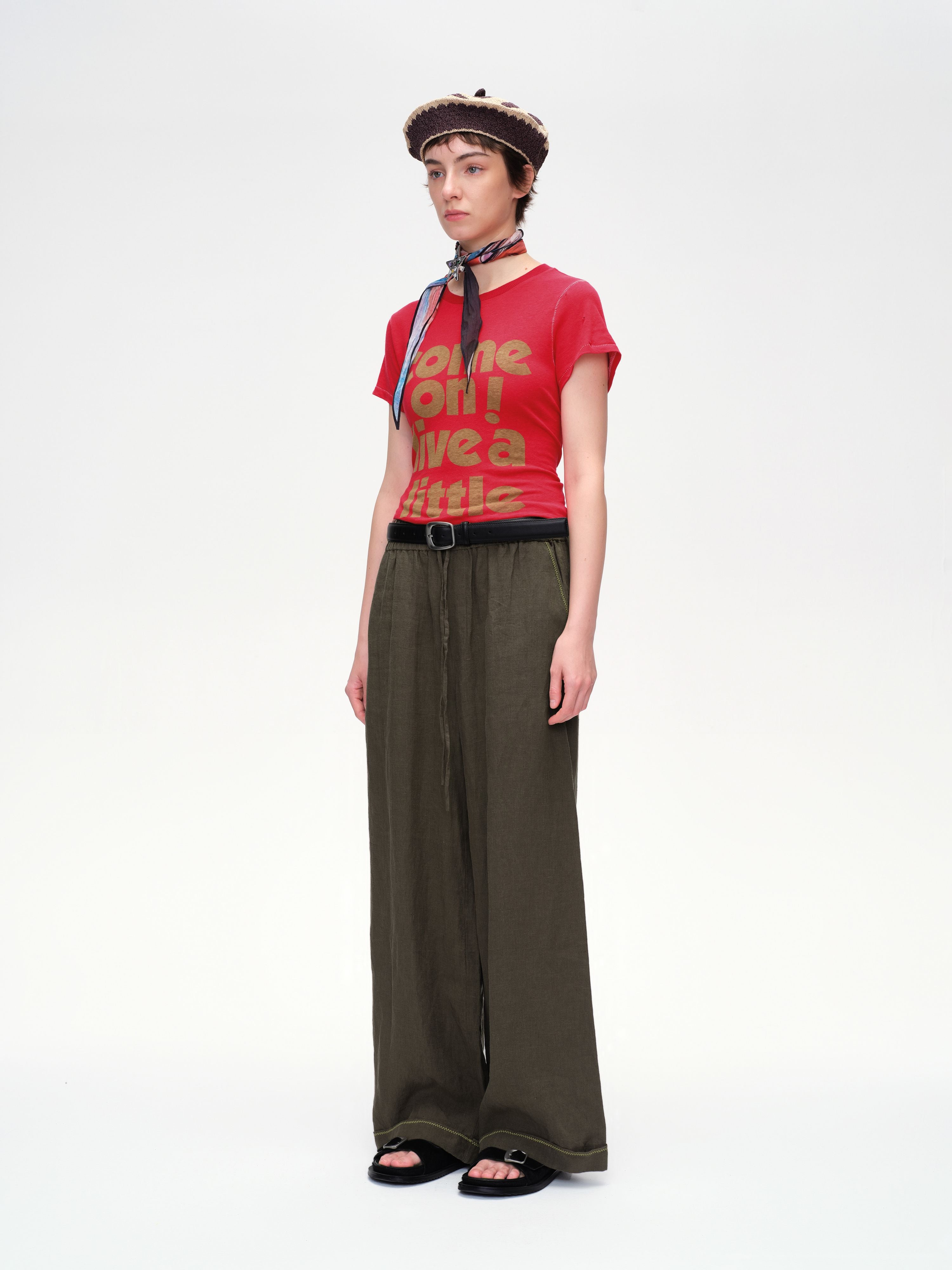 Slogan Print Slim Fit T‑shirt - 3