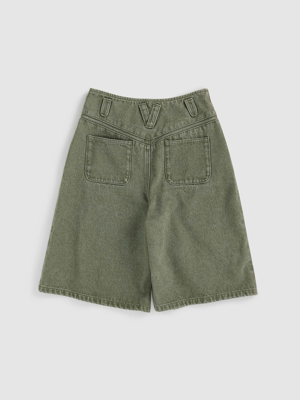High-Rise A-Line Denim Shorts - 7