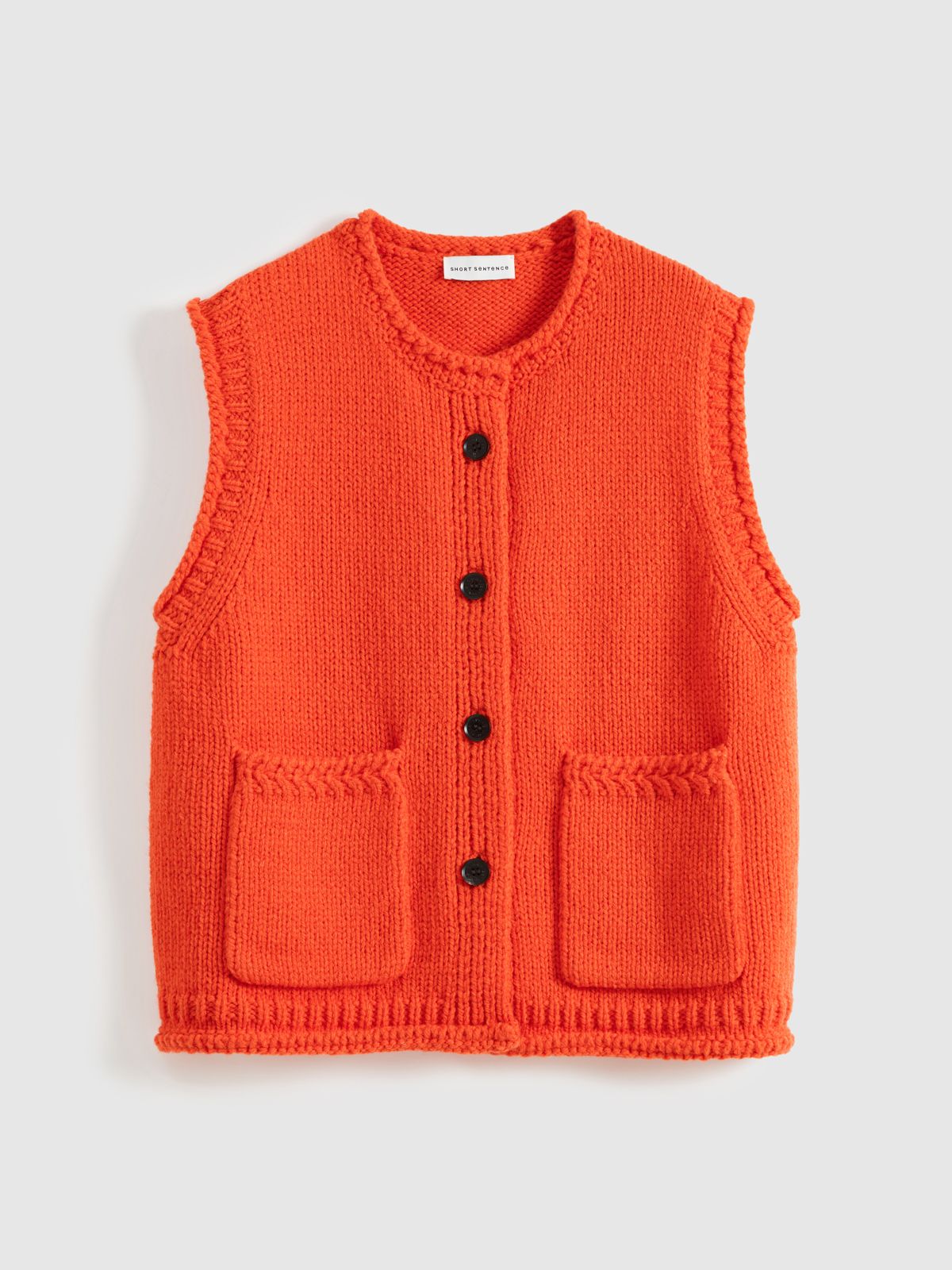 Chunky Knit Crew Neck Vest - 6