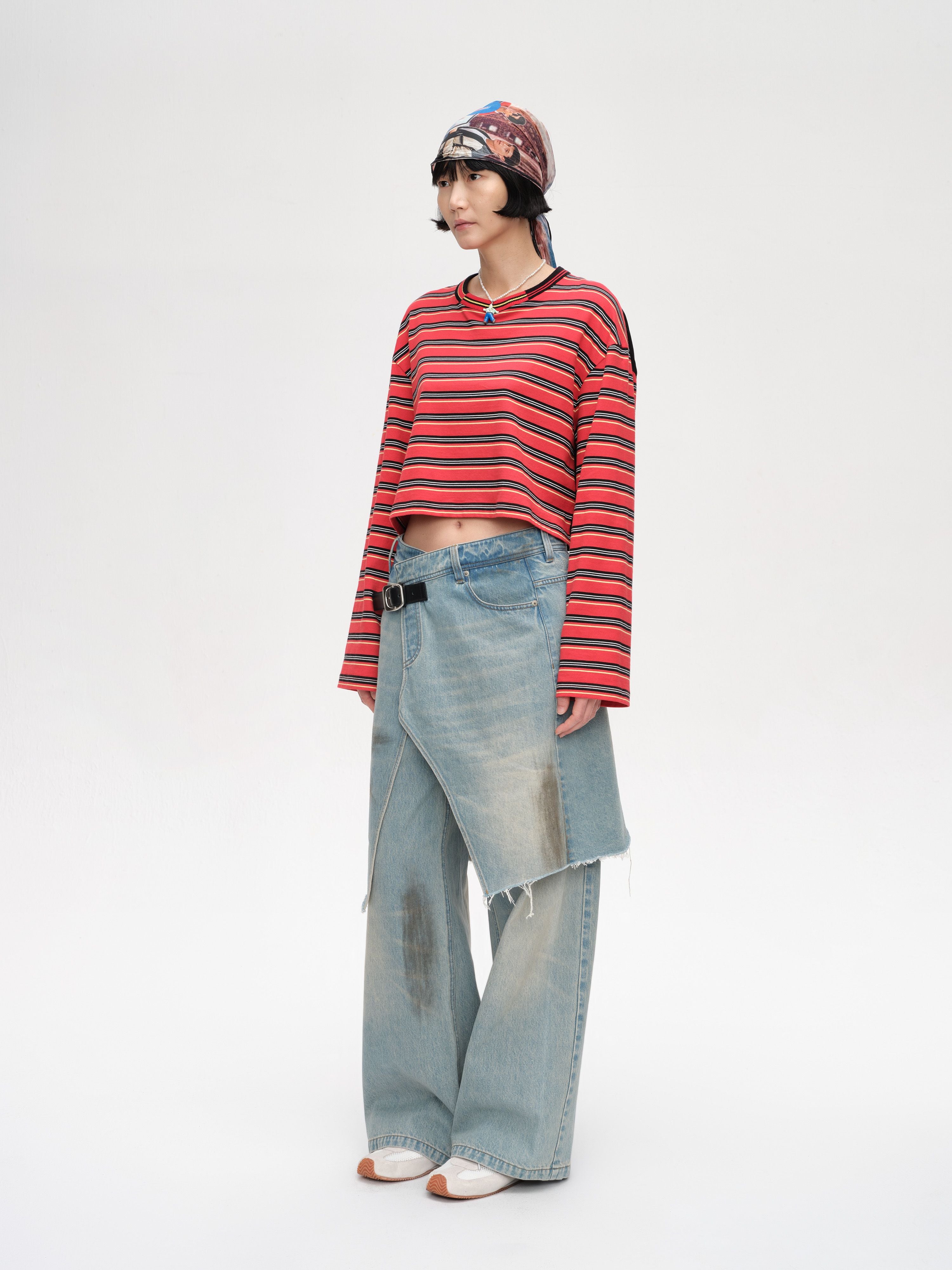 Striped Paneled Long Sleeve Shirt - 3