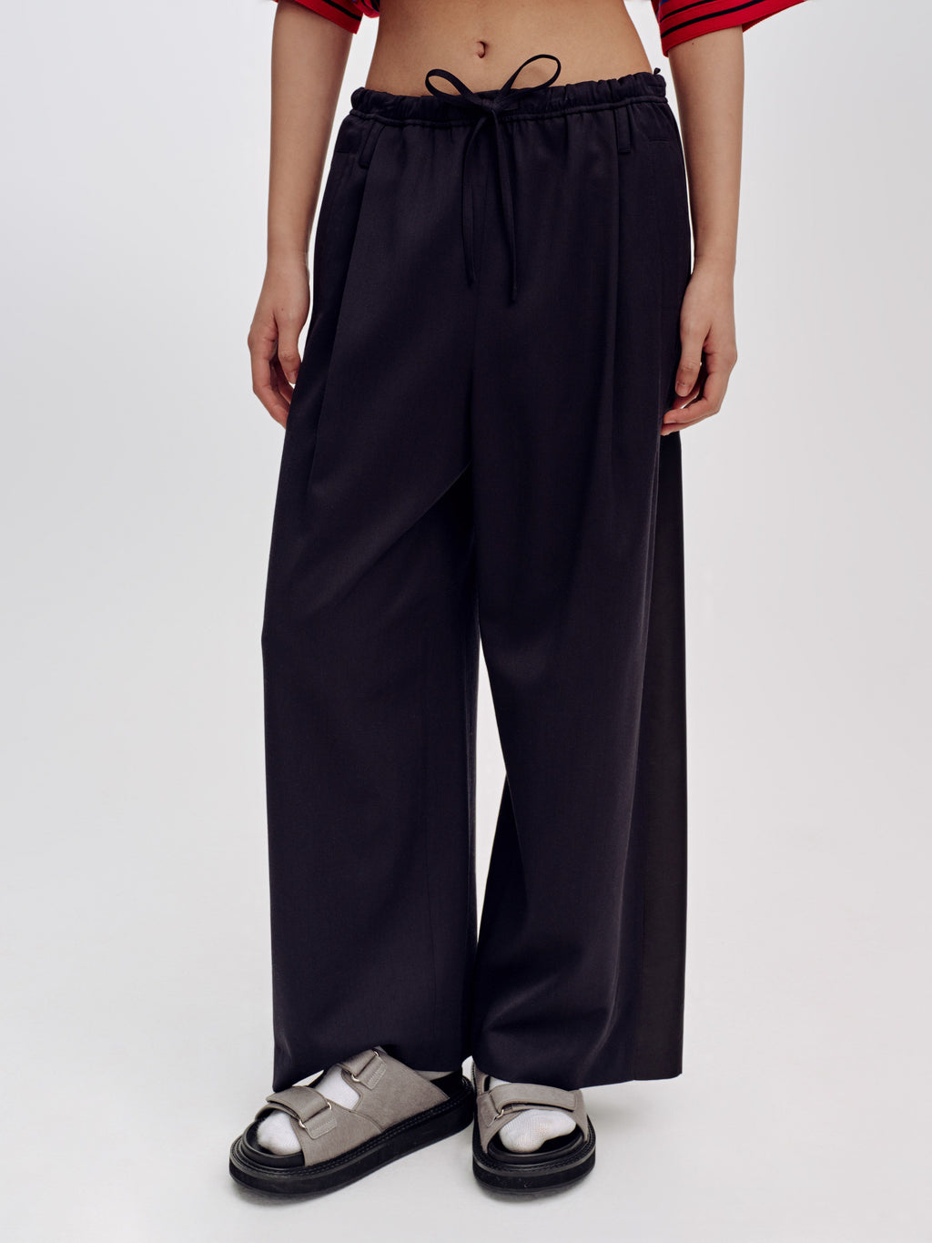 Patchwork Baggy Tapered Trousers - 1