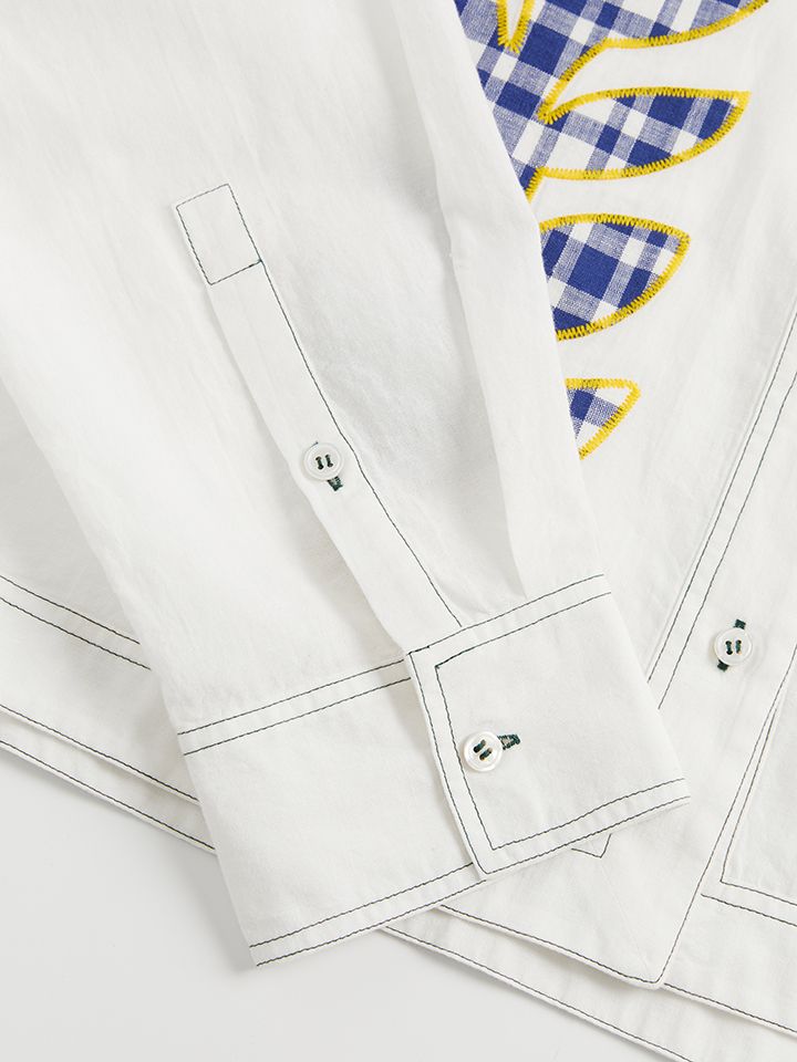 Appliqué Cropped Blouse - 5