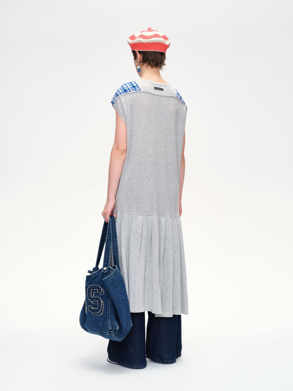 Shawl Collar Sleeveless Knit Dress - 3
