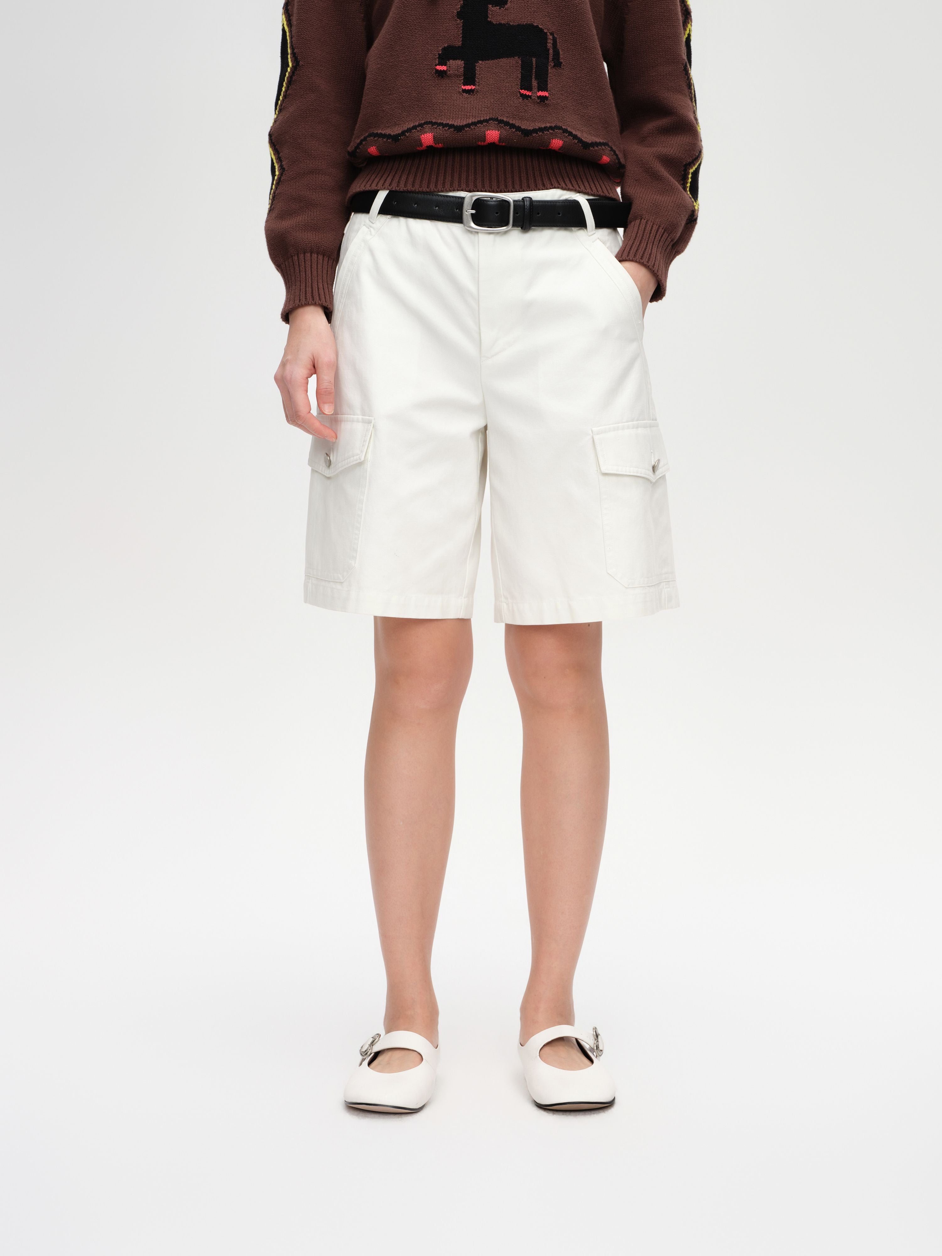 Double Waistband Cargo Shorts - 1
