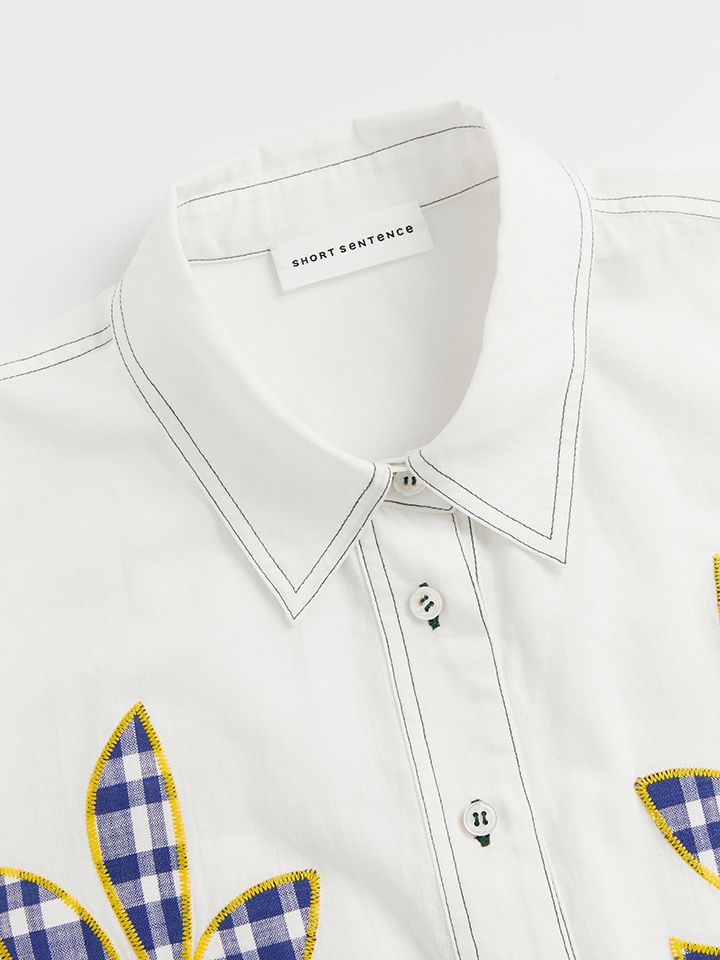 Appliqué Cropped Blouse - 6