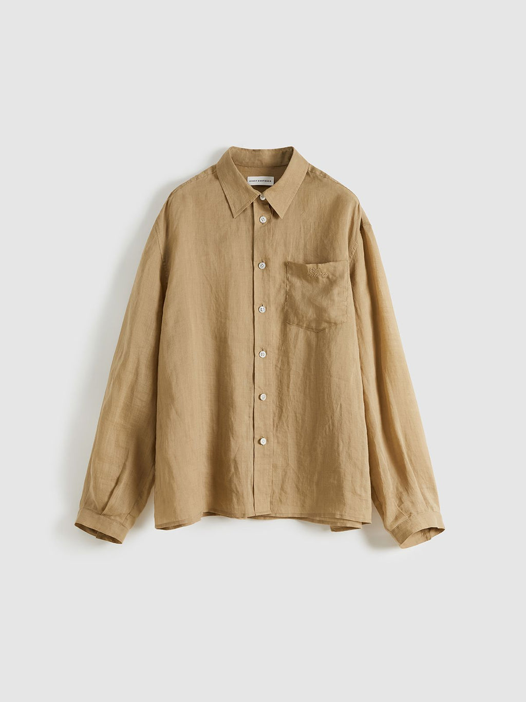 Ramie Logo Embroidered Shirt - 7