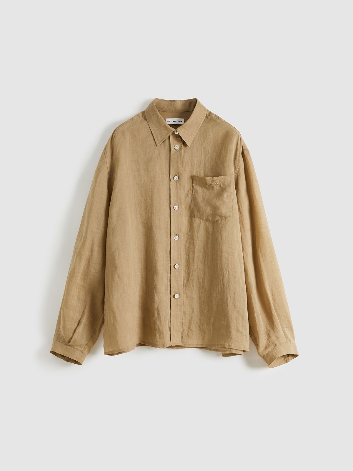 Ramie Logo Embroidered Shirt - 7