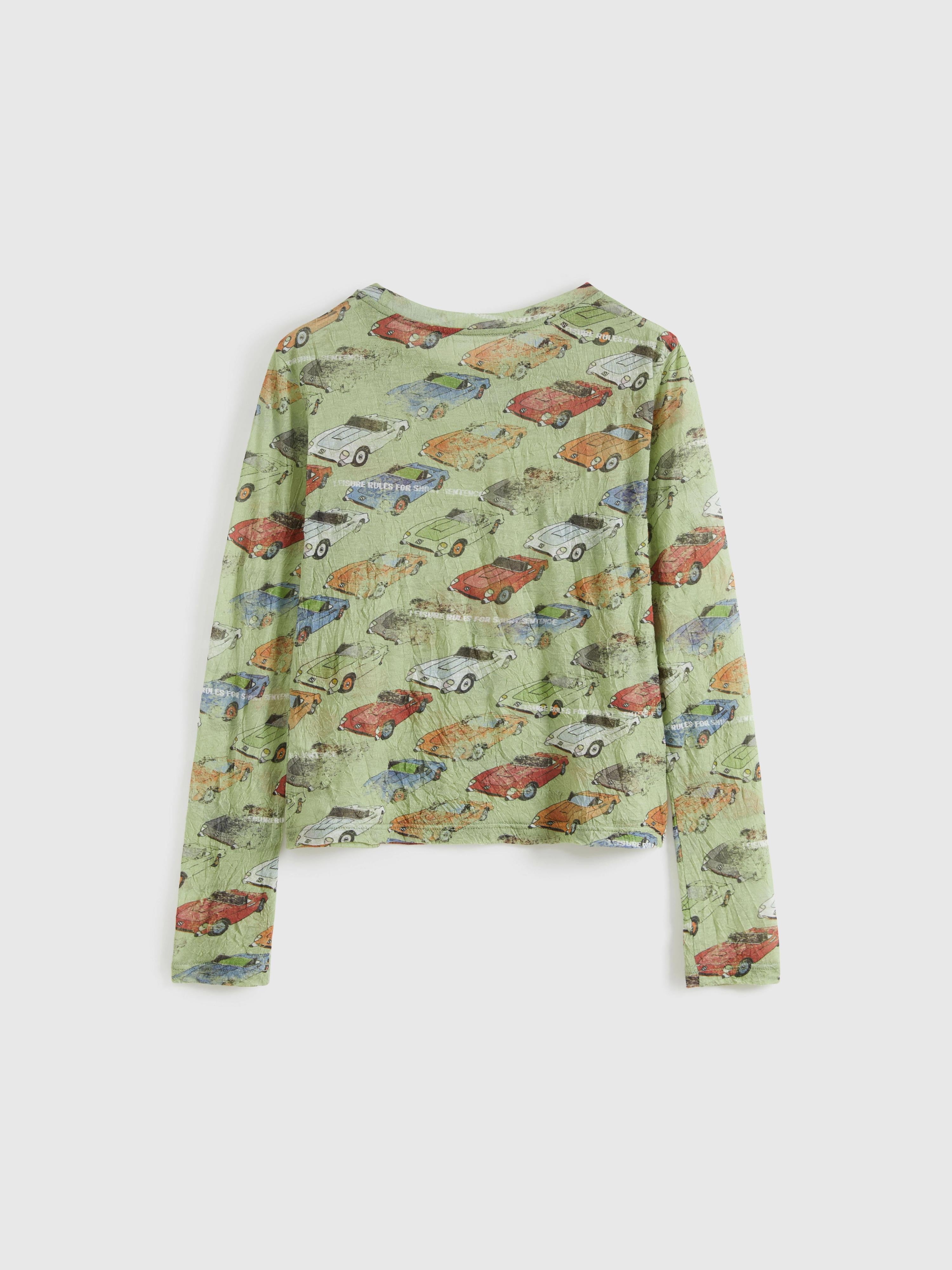 Crinkled Car-Print Shirt - 8