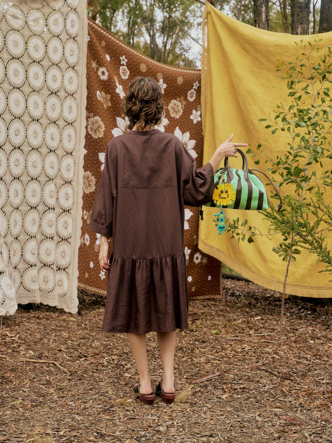 Beaded Lace-Up Loose Dress - 3