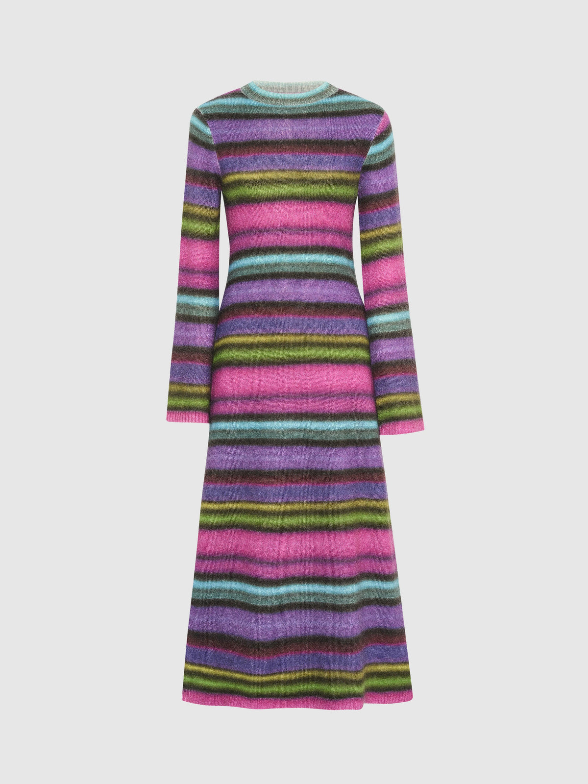 Colorful striped printed knit Dress - 6