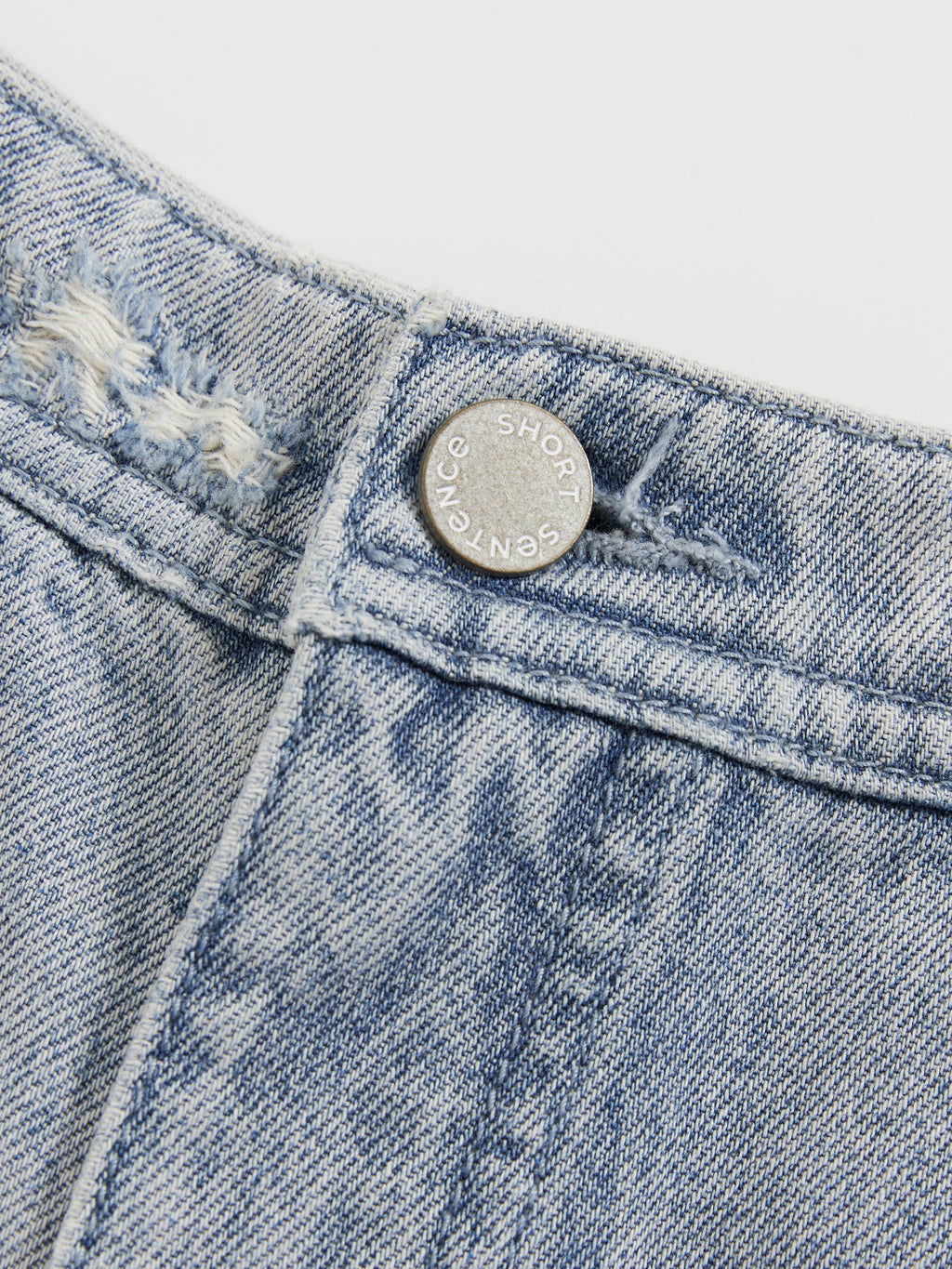 Wide-Leg Ripped Paint Splatter Denim Shorts - 5